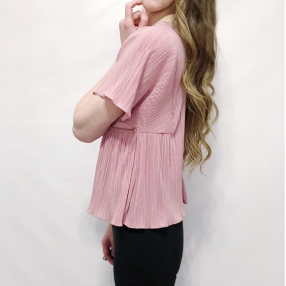 Madewell Texture & Thread Micropleat Top In Mauve - Picture 5 of 7